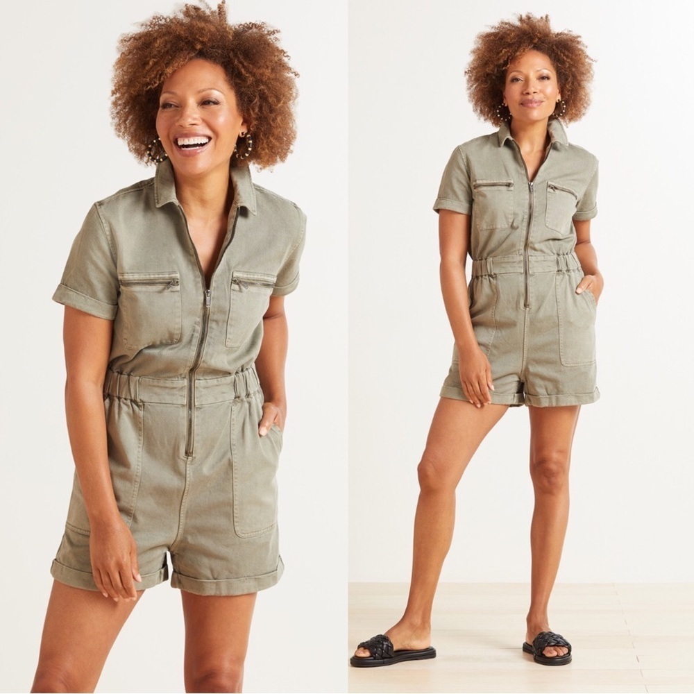 Rails Effie Utility Romper Shortalls Playsuit Sea… - image 3